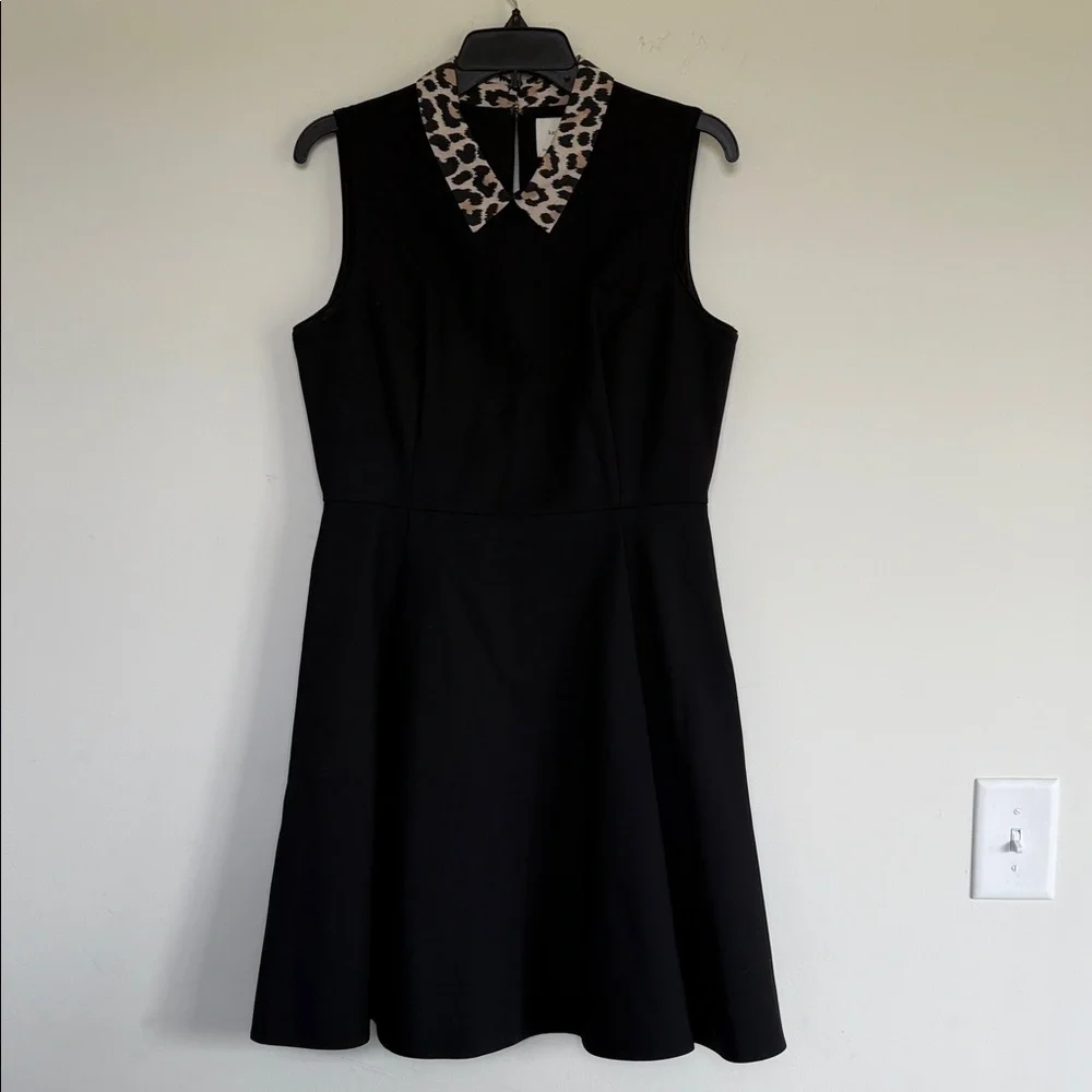 Kate Spade Black Dress with Animal Print Collar